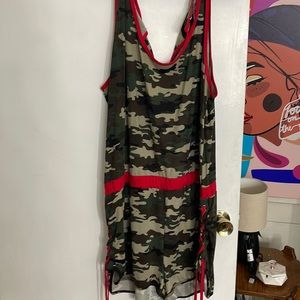 Army fatigue short romper